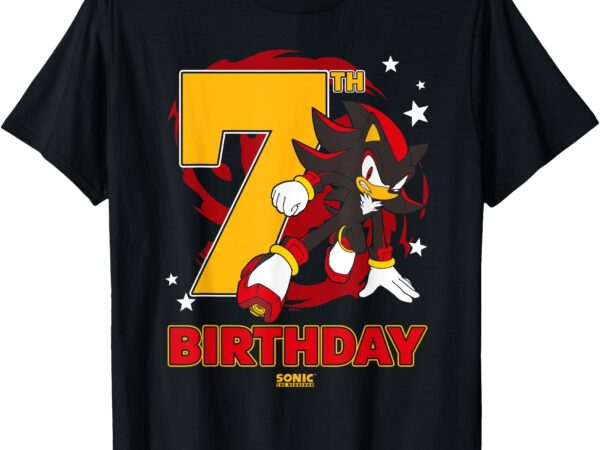 Sonic the hedgehog epic shadow 7th birthday big chest logo t-shirt