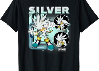 Sonic The Hedgehog Silver Multi Pose Poster T-Shirt
