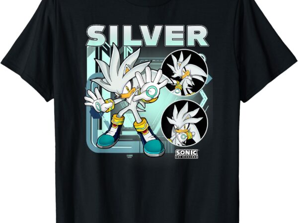 Sonic the hedgehog silver multi pose poster t-shirt