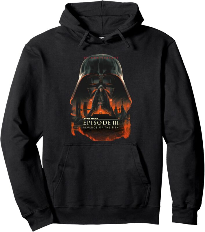 Star Wars 20th Anniversary Episode III Epic Big Chest Poster Pullover Hoodie