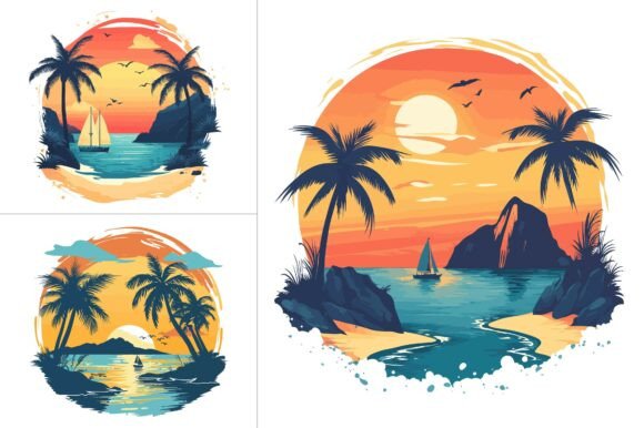 Summer T-Shirt Design Vector Graphic Bundle