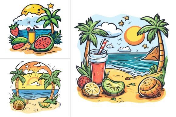 Summer T-Shirt Design Vector Graphic Bundle