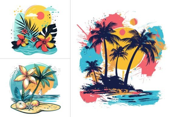 Summer T-Shirt Design Vector Graphic Bundle