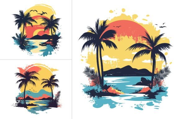 Summer T-Shirt Design Vector Graphic Bundle