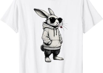 Rabbit is smoking,cool T- shirt