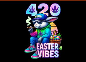420 Easter Bunny PNG, Easter smoking weed png, happy 420 pot marijuana rabbit png