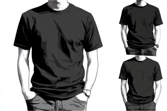 T-shirt mockup, Realistic T-shirt mockup, Blank T-shirt mockup, 3D T-shirt mockup, High-quality T-shirt mockup, Hanging T-shirt mockup