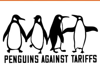 Vintage Penguins Protest Against SVG, Penguins Tariffs SVG