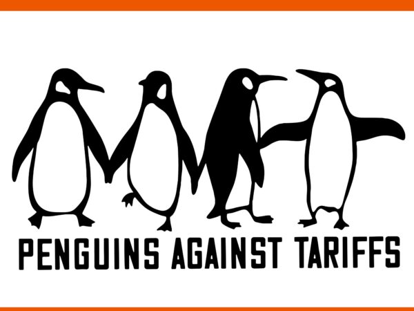 Vintage penguins protest against svg, penguins tariffs svg t shirt vector art