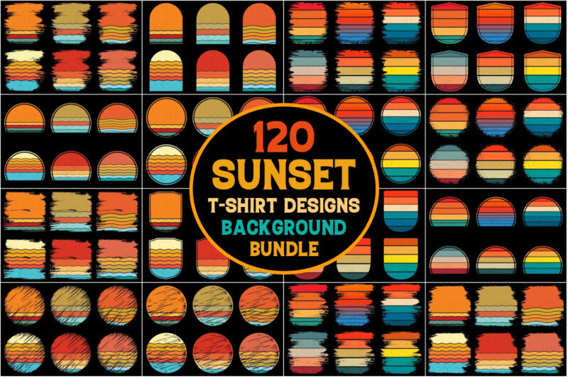 Retro style Sunset Collection,Retro Style Vintage Sunset Collection,Sun retro badge and emblem, Vintage Sunrise retro sunset