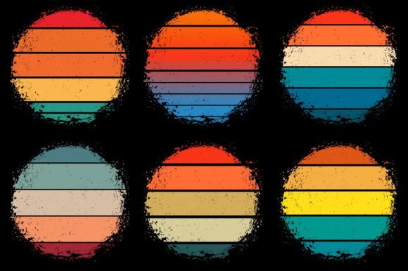 Retro style Sunset Collection,Retro Style Vintage Sunset Collection,Sun retro badge and emblem, Vintage Sunrise retro sunset