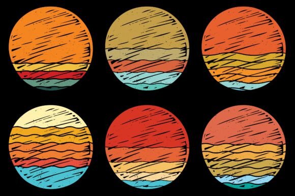 Retro style Sunset Collection,Retro Style Vintage Sunset Collection,Sun retro badge and emblem, Vintage Sunrise retro sunset