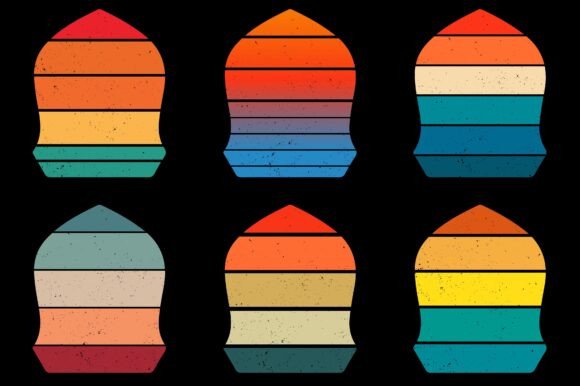 Retro style Sunset Collection,Retro Style Vintage Sunset Collection,Sun retro badge and emblem, Vintage Sunrise retro sunset
