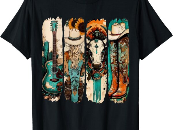 Western cowgirl vintage cowboy boots western turquoise t-shirt