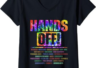 Womens Hands Off Protest Social Security And Medicare Protest V-Neck T-Shirt