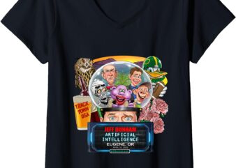 Womens Jeff Dunham Eugene, OR (2025) V-Neck T-Shirt