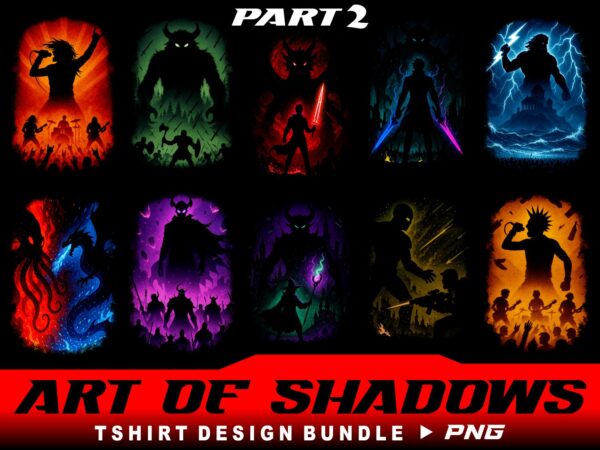 10 art of shadows tshirt design bundle illustration part 2
