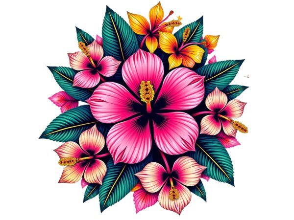 Trendy retro floral punk graphics t-shirt design jpeg & png design