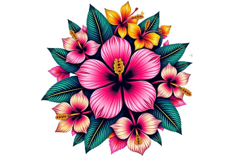 Trendy Retro Floral Punk Graphics t-shirt design jpeg & png design