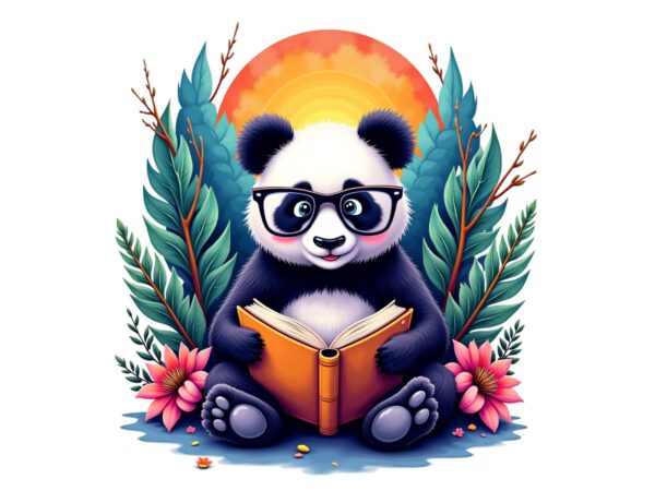 Trendy retro punk panda lover graphics t-shirt design jpeg & png design