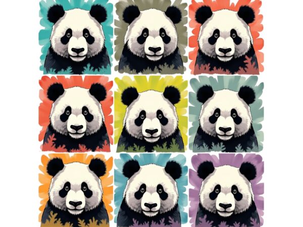 Colourful vintage musica addict panda t-shirt design download instantly retro vintage t-shirt Colourful vintage musica addict panda t-shirt design download instantly retro vintage t-shirt