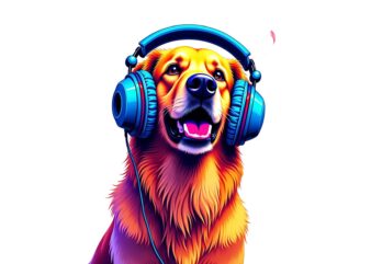 Trendy Retro Music Lover Punk Dog Graphics t-shirt design jpeg & png design