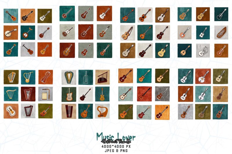 Vintage Music Lover t-shirt design bundle of 100 designs – download instantly