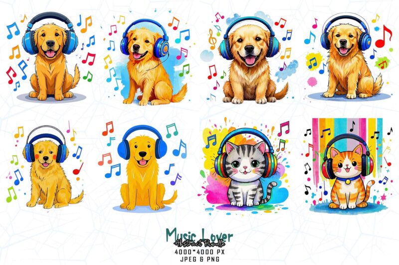 Vintage Music Lover t-shirt design bundle of 100 designs – download instantly