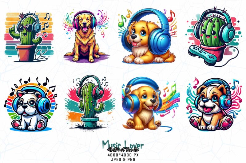 Vintage Music Lover t-shirt design bundle of 100 designs – download instantly Retro Vintage Illustration Mega Bundle