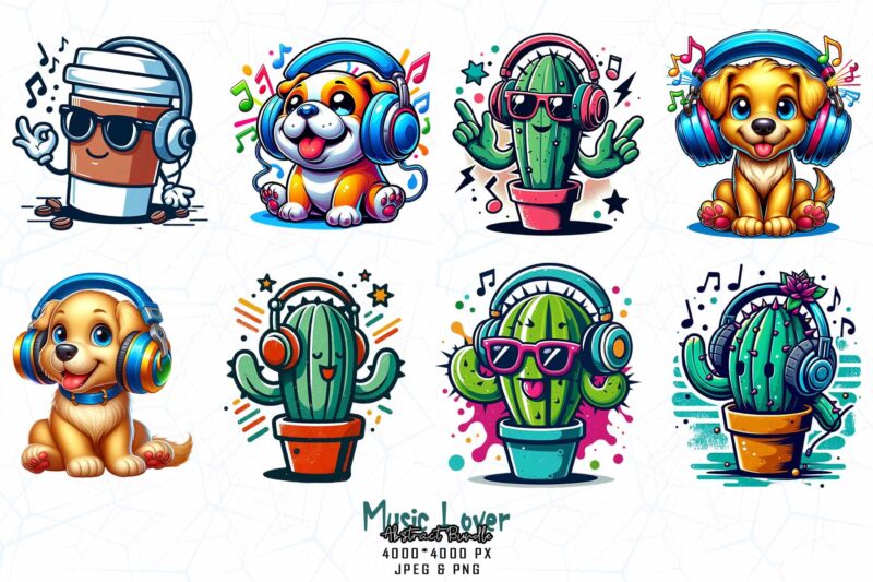 Vintage Music Lover t-shirt design bundle of 100 designs – download instantly Retro Vintage Illustration Mega Bundle