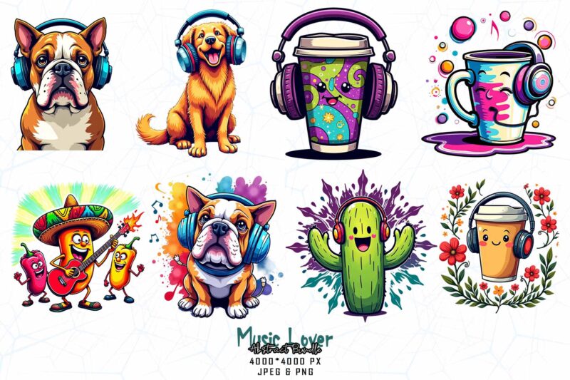 Vintage Music Lover t-shirt design bundle of 20 designs – download instantly