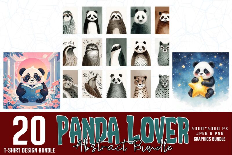 Popular Abstract Music Lover t-shirt design bundle of 20 designs – download instantly