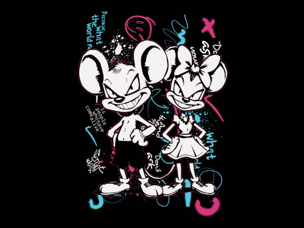 Graffiti mickey mouse t shirt design template