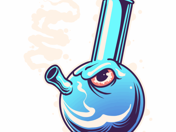 Smoke bong t shirt template vector