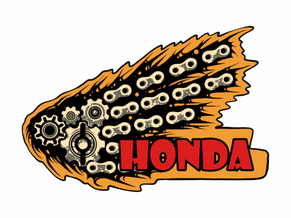 Dark honda t shirt vector illustration