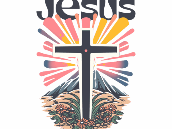 Walk with jesus t shirt design for sale