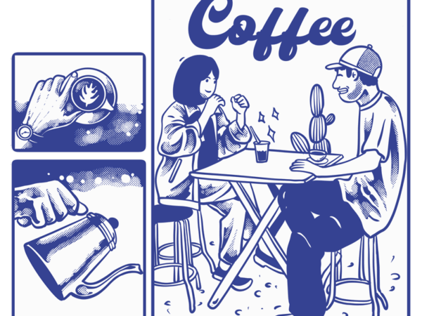 Coffee connection t shirt vector file