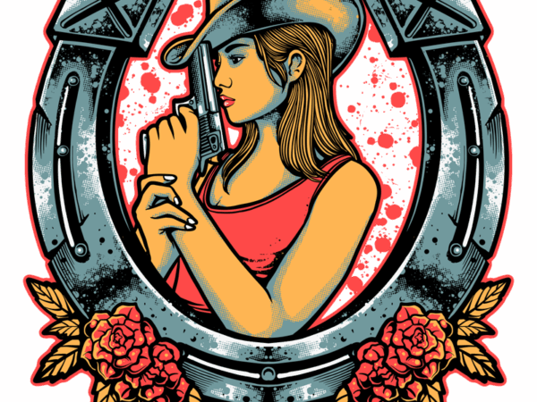 One shoot cowgirl t shirt design online