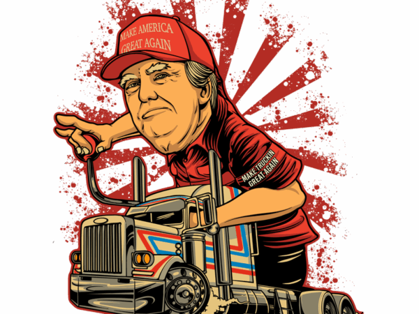 Donald truck t shirt vector illustration