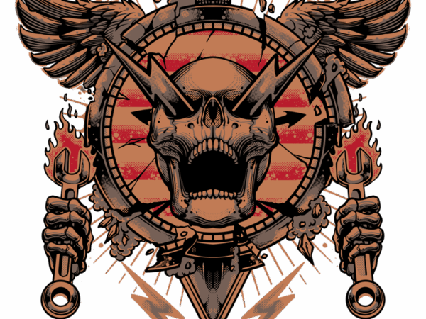 Skull blue collar t shirt template vector