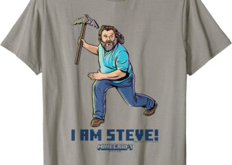 A Minecraft Movie I Am Steve Wielding Stone Pickaxe T-Shirt