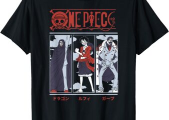 Anime Meet the Monkeys Dragon, Luffy, and Garp T-Shirt