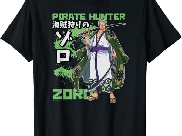 Anime pirate hunter zoro wano costume kanji t-shirt