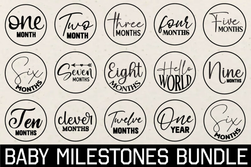 Baby Milestones T-shirt Bundle Baby Milestones Svg Bundle