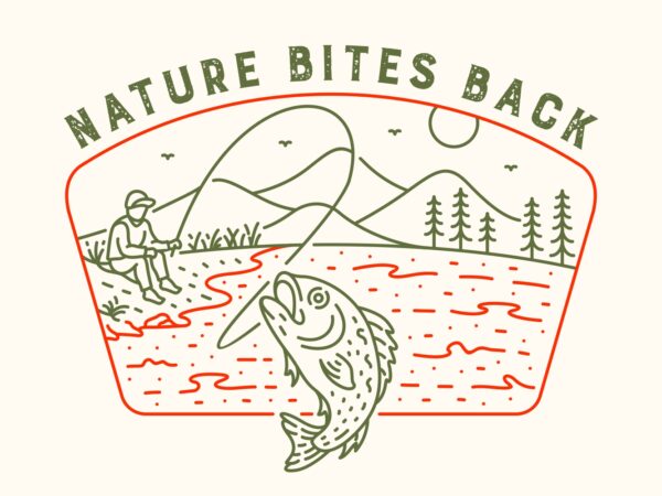 Nature bites back T shirt vector artwork