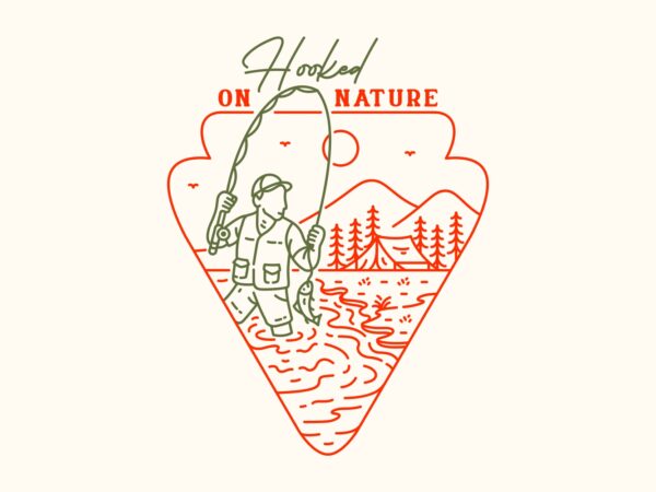 Hooked on nature graphic t shirt