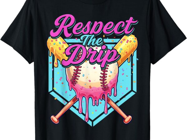 Baseball drip boys home plate youth sports respect the drip t-shirt