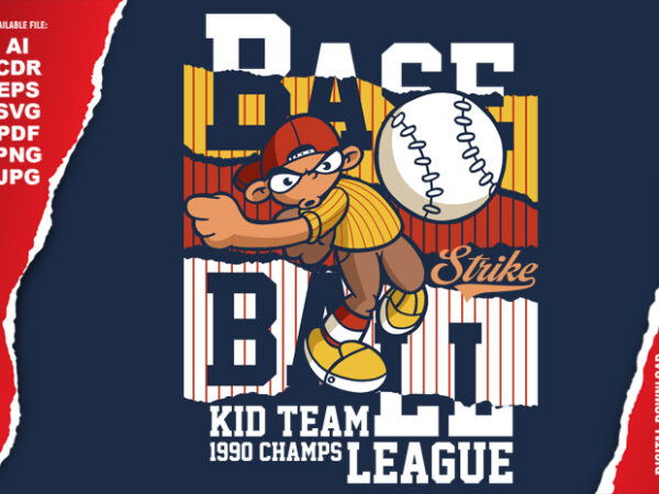 Baseball kid team champ league t shirt template