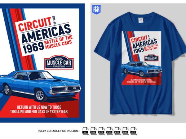 Battle of the muscle cars t shirt template
