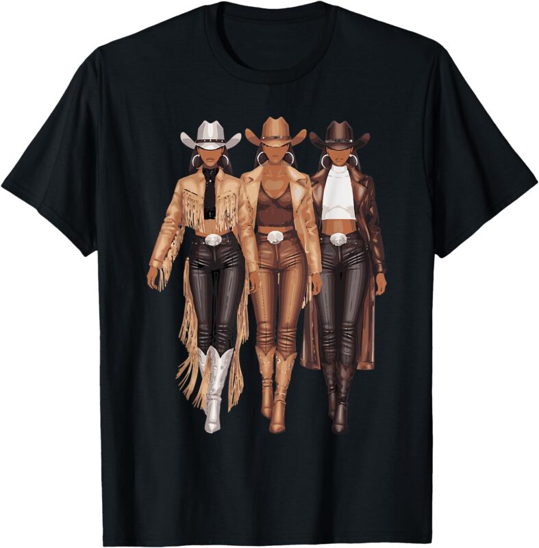 Black Cowgirl Western Tee Rodeo Country Women Juneteenth T-Shirt